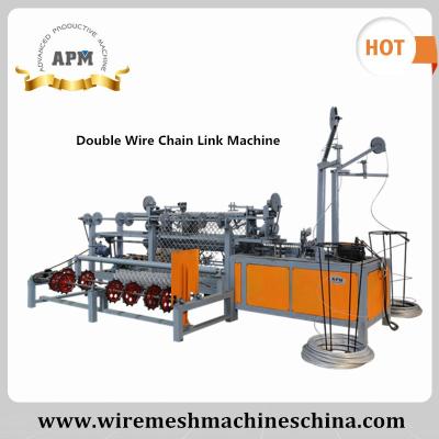 China Professional Full Automatic APM Double Wire Chain Link Fence Machine For Hot Sale (Factory) 30-100mm for sale