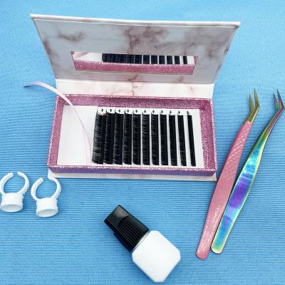 China High Quality Natural Fanning Long Lashes Makeup Eyelash Extension Flower Natural Auto Fans Eyelashes Easy Lash for sale