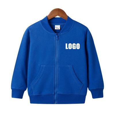 China Kids Spring Autumn Solid Logo Cotton Breathable Custom Kids Slim Sweater Jacket Boys Girls Zipper Hoodie for sale