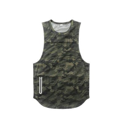 China New Customized Logo Fitness Wear Men Quick Dry Sports Breathable Summer Beach Top GYM Vest With Zipper Pocket for sale