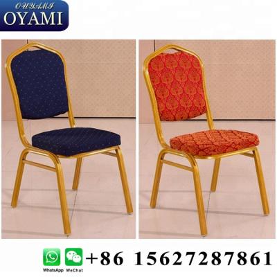 China Hotel Chair Wedding Stacking Gold Aluminum Banquet Chair for sale