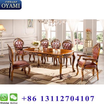 China Dining Set Antique Wood Dining Furniture Classic Style Wood Dining Table for sale