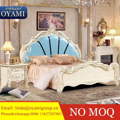 China Antique Style Bedroom Furniture Sets For Adults Bedroom Luxury Headboard Bed Double High for sale