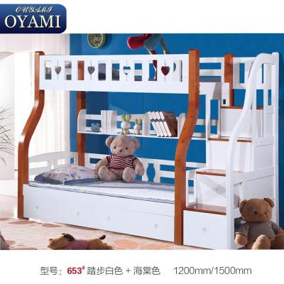 China Bedroom Space Saving Kids Furniture Wooden Kids Bunk Bed With Wardrobe for sale