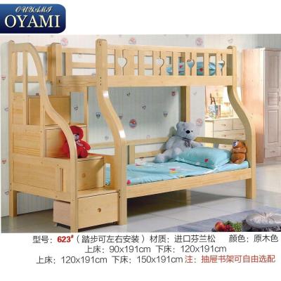 China Latest Designs Full Solid Wood Italian Over Queen Bunk Bed for sale