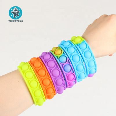 China Soft Bubble Toy Wristband Bracelet Rainbow Fidget Sensory Toy Anti-Stress Squeeze Thrust Toy Tempo Toys Poppers Newest for sale