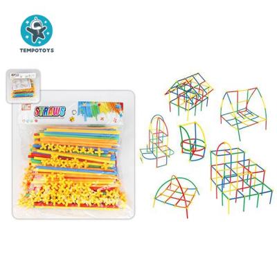 China Toy Tempo Toys Educational Funny 2021 Straw Constructor Building Toys Popular 300pcs Interlocking Plastic DIY STEM Toy for sale