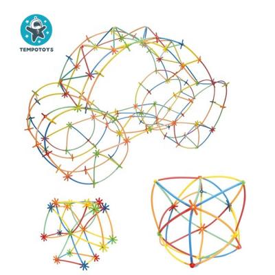 China Popular Toy Tempo Toys 2021 Educational Funny Straw Constructor STEM building toys 200pcs snapping plastic STEM toy for sale