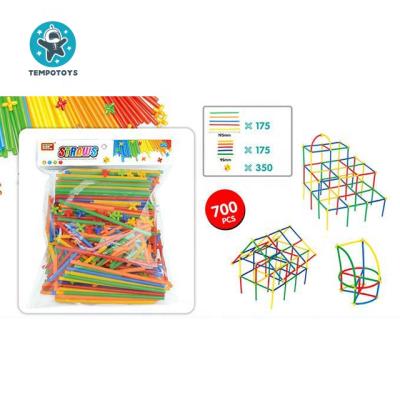 China Funny Toy Tempo Toys Juguete Straw Constructor STEM Educational Building Toys 700 Pcs Interlocking Plastic Building Blocks PULL BACK Toys for sale