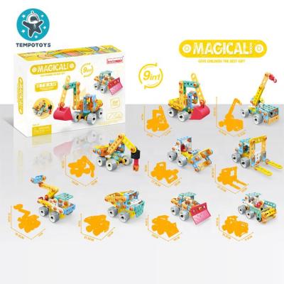 China Toy Tempo Toys Juguetes Educativo Educational Funny Amazon DIY 9 in 1 Vehicle Set Rod Building Assembly Toys Educational Rod Educational Toys for sale