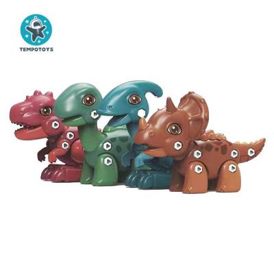 China Toy Tempo Toys Juguetes Para Educational Funny Nios DIY 4pcs Disassemble Dinosaur Toy With Drill Children Assemble Games Dinosaur Toys for sale