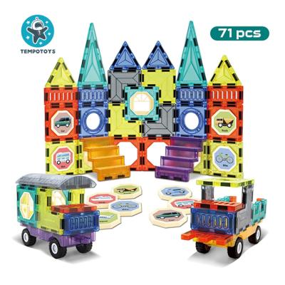 China DIY Building Brick Rhythm Toys 71pcs DIY Magnetic Tiles Set Kit Magnetic STEM Construction Starter Building Tiles Blocks Educational Toys For Kid for sale