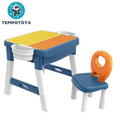 China The Functional Combination of DIY TOY Kids Construction Toys Multi Building Block Table and Chair Playset for sale