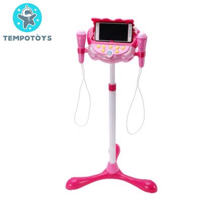 China Eco-friendly Material Kids Two Color Musical Instruments Toy Vertical Type Two Microphone Toys For Kid for sale