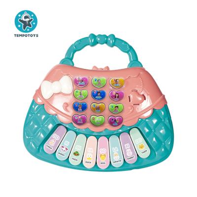 China 2021 new item baby keyboard hand piano education musical eco-friendly material early learning plastic toys for baby for sale
