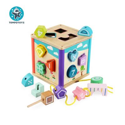 China 2021 Educational Toys Juguetes des educativos De madera Multifunctional Cube Puzzle Game Wooden Activity Eco-friendly Material for sale