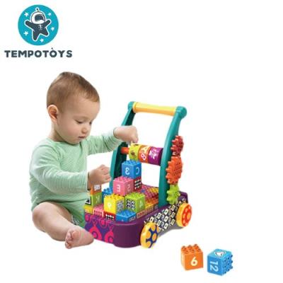 China Plastic Baby Building Blocks Carrier Baby Push Walker Toys Eco - Friendly Material for sale