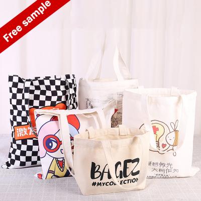 China Free customization Canvas Tote Bags with Magnetic Snap Reusable Grocery Shopping Bags DIY Your Creative Designs Te koop