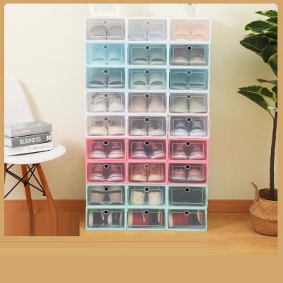 China Plastic Stackable Shoe Box Shoe Storage Boxes Suitable for Shoes for Storage à venda