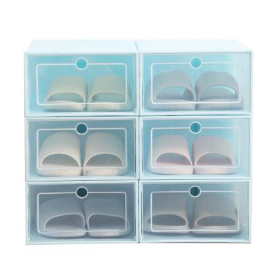 China Clear Shoe Boxes Stackable Fits up to Size Sturdy Shoes Foldable Storage Shoes Organizer for sale