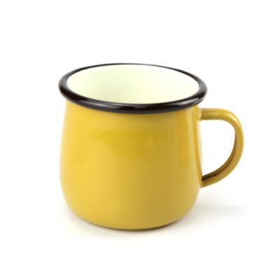 China Sustainable Factory Price 8cm Enamel milk mug for household Body Metal Customized for sale