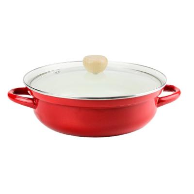 China Sustainable Factory Price 27cm Enamel frying stewpot  for household Body Metal Customized for sale