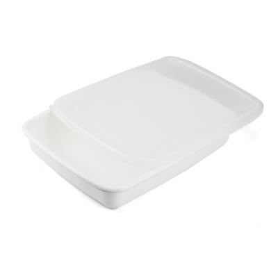 China Sustainable Popular Recommend Dinner White Enamel Plate Square Plates for sale