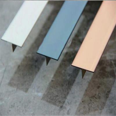 China 304 316 Stainless Steel Tile Trim Interior Decorative 304 Grade Tile Profiles Titanium Trim Tile Accessories for sale