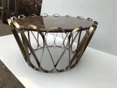 중국 hotel table furniture living room coffee table metal bronze round table 판매용