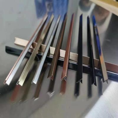 China Rose Gold Black Silver  Stainless Steel Decorative Profiles 304 Decoration Ceramic Tile Trims for sale