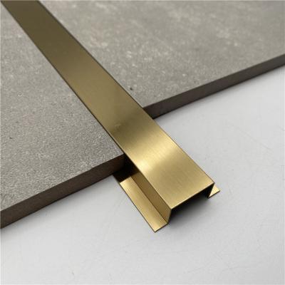 China Furniture Mirror Trim Stainless Steel U Shape Profile Metal Tile Edge Trim for sale