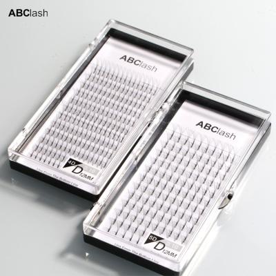 China Delicate korean eyelash 0.07 3d pbt mixed length premade volume fan eyelash stock for sale