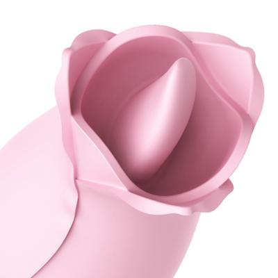 China Nipple Clitoris Amazon Tongue Hot Silicone Red Flower Petal Sucking Shaped Clitoral Tongue Rose Vibrator Women's Massage for sale