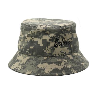 China Wholesale Hot Outdoor Jungle Hunting Summer 100% Cotton Unisex Sun Fisher Camo Bucket Hat for sale