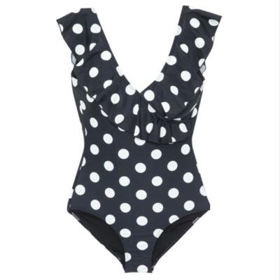 China Factory Production Breathable Wholesale Soft And Sexy Cute Link-Back Dot Pattern One Piece Swimwear Swimwear For Summer Beach for sale