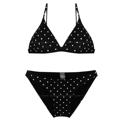 China Breathable Factory Custom Design Sexy Adjustable Bra And Dot Pattern Split Swimsuit Bikini Swimwear For Summer for sale