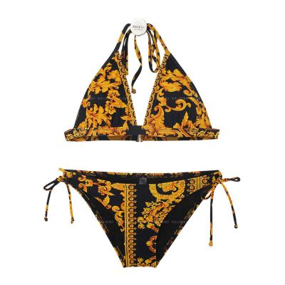 China Breathable Custom Design Girls Gold Swimwear Haughty And Safety Breathable Swimwear Set For Women for sale