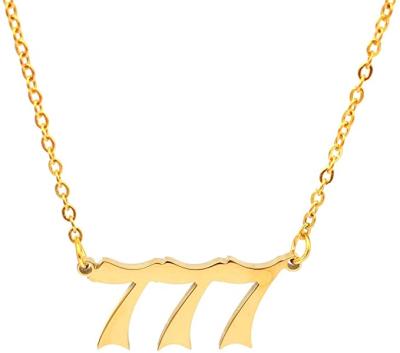 China Number Angel Number Necklace For Women Gold Plated Tasty 111 222 333 444 555 666 777 888 999 Pendant Chain Numerology Jewelry for sale