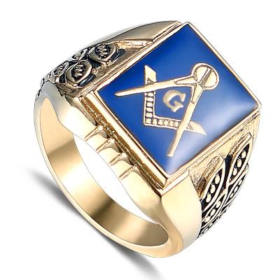 China European and American fashion retro titanium steel punk style men's religious ring for sale