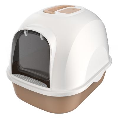 China Breathable Hot Sale Pet Toilet Products Closed Plastic Cat Litter Trays Cleaning Box for sale