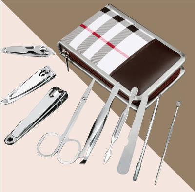 China Professional 9 Piece Stainless Steel Easy Trimming Finger Nail Clipper Set Good Quality Manicure Tools for sale