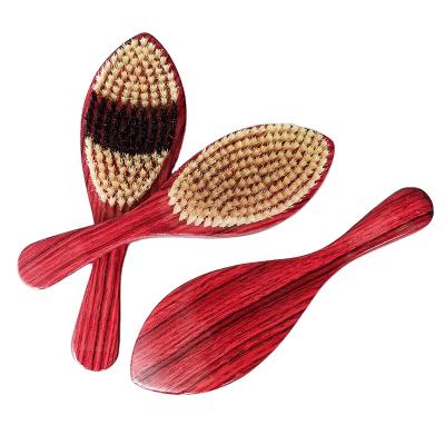 China Custom Logo Wooden Boar Bristle Wave 360 ​​Beard Hair Brush From Boar Bristle Factory Wholesale Price For Beauty for sale