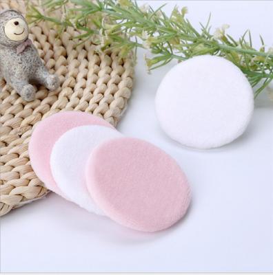 China New high fashion facial soft sponge makeup cotton round pure satin fabric pressed face makeup powder puff for sale