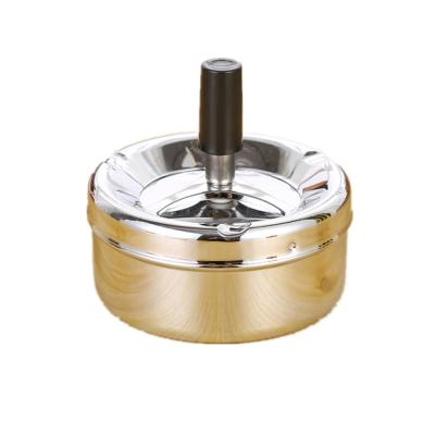 China Ebay Push Button Classic Car Stainless Steel Cigar Classic Hot Selling Rotating Smokeless Windproof Ashtray for sale