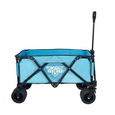 China 600D beach PE picnic folding cart large capacity loading outdoor beach cart all terrain camping heavy duty cart for sale