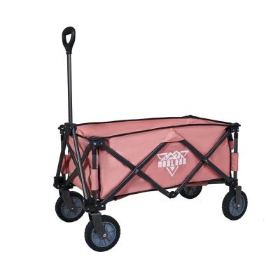 China Beach Hand Pull 4 Wheels Garden Cart Customized Logos Lightweight Camping Cart Folding Beach Outdoor Service Cart for sale