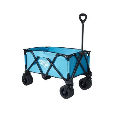 China Hot Sale Folding Beach Cart With PU Wheels Outdoor Foldable Camping Cart All Terrain Beach Heavy Duty Folding Cart for sale