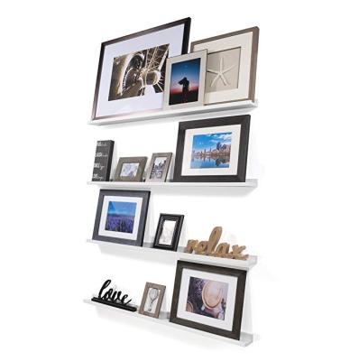 China Sustainable Ledge Picture Display Wall Shelf Gallery Wooden Floating Photo Shelves for sale