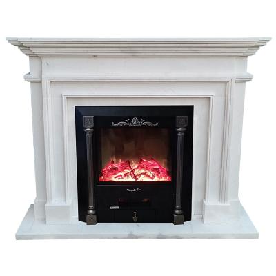 China Traditional Simple Modern Design Modest Luxury Elegant Classic Style Resin Carving Decoration Fireplace for sale