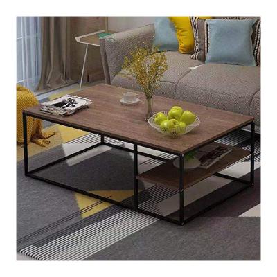 China Modern Smart Side View Metal Coffee Table Wooden Top Tea Table Sofa Glass Table For Living Room Home Furniture for sale